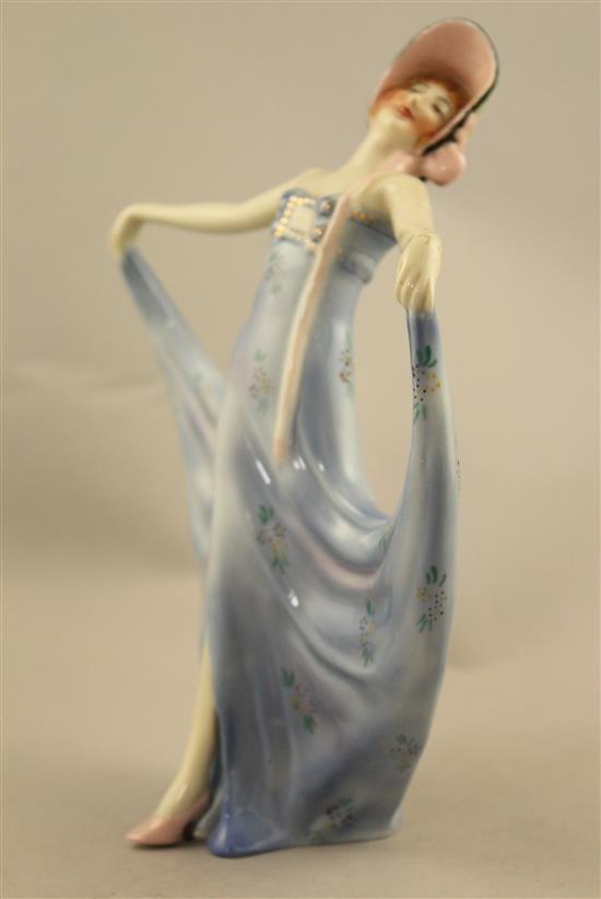 A rare Wade underglaze porcelain figure of Pavlova, c.1938, 22.5cm